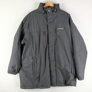 Bugatti Jacket Mens 46R Large Gray Insulated Park Winter Hooded Outdoor